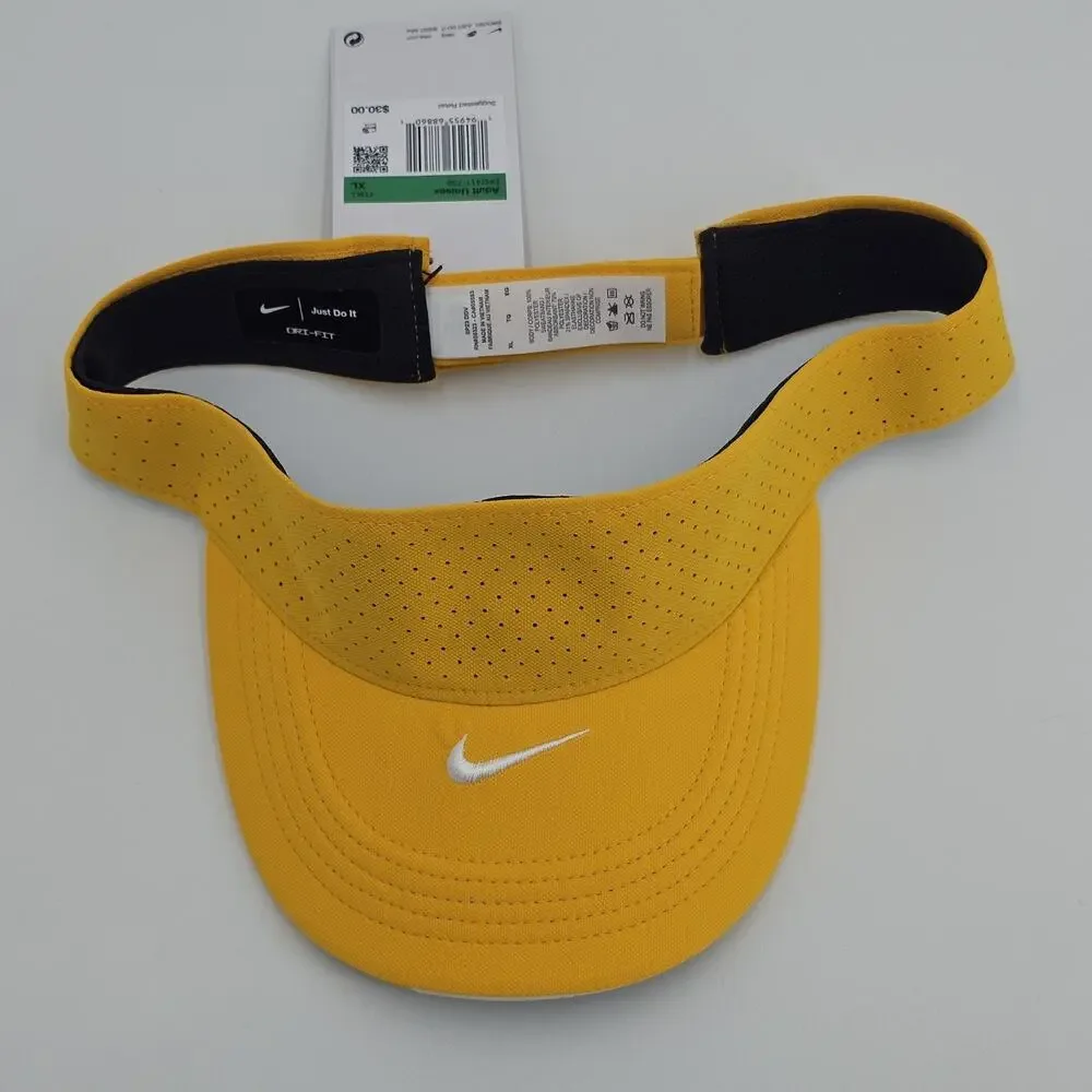 NEW Nike Adult Unisx VISOR AeroBill Adjustable XL Lightweight Golf Tennis YELLOW